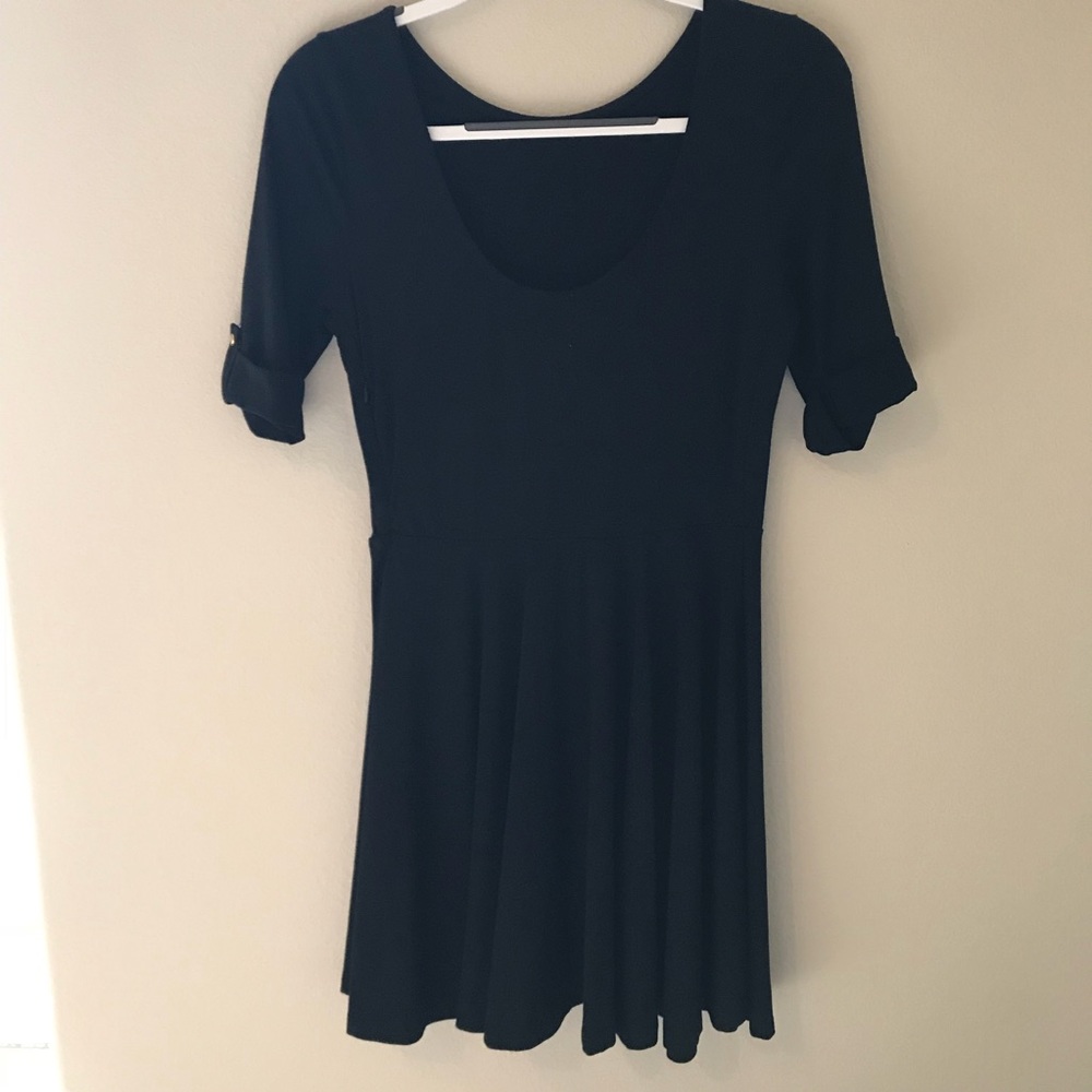 Casual black cotton dress